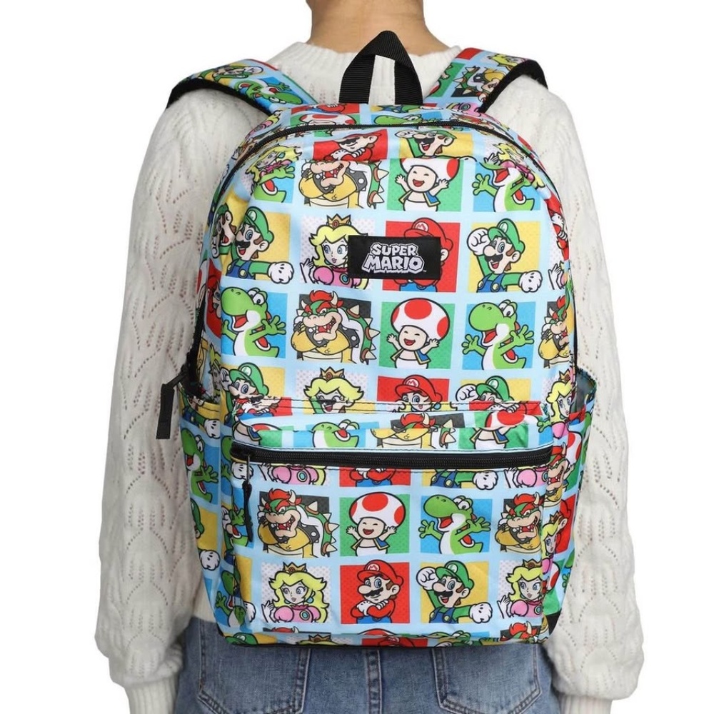 BRAND NEW youth kids boy girl nintendo super mario 17in backpack